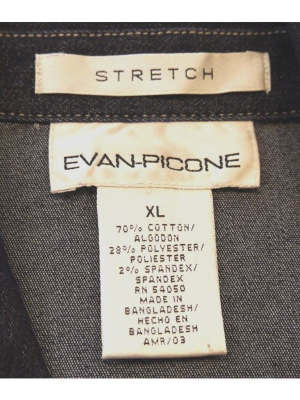 Evan Picone blue jean shirt jacket shacket stretch fabric Women's size XL - Picture 4 of 4